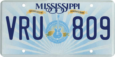MS license plate VRU809