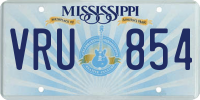 MS license plate VRU854