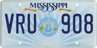 MS license plate VRU908