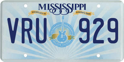 MS license plate VRU929