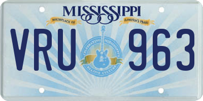 MS license plate VRU963
