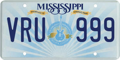 MS license plate VRU999