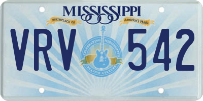 MS license plate VRV542