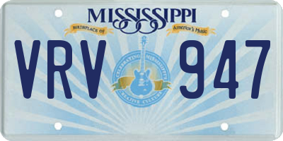 MS license plate VRV947