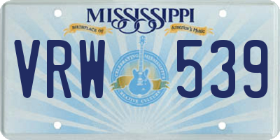 MS license plate VRW539