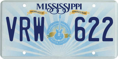 MS license plate VRW622
