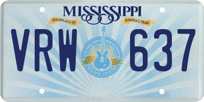 MS license plate VRW637