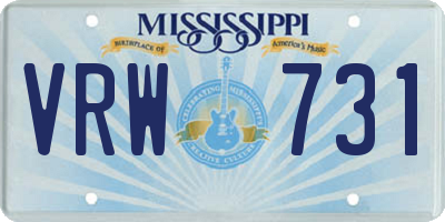 MS license plate VRW731