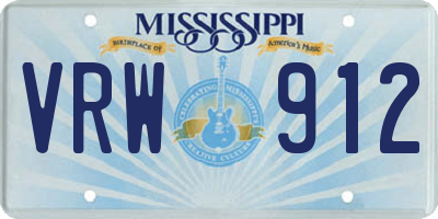 MS license plate VRW912