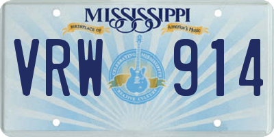 MS license plate VRW914