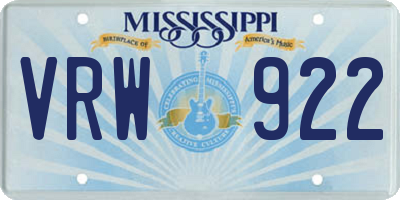 MS license plate VRW922