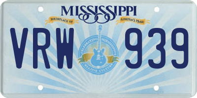 MS license plate VRW939