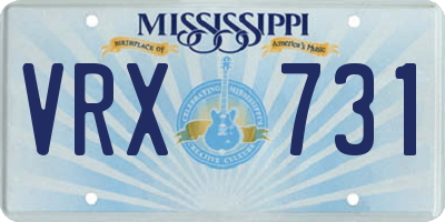 MS license plate VRX731