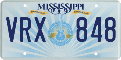 MS license plate VRX848