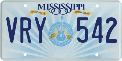 MS license plate VRY542