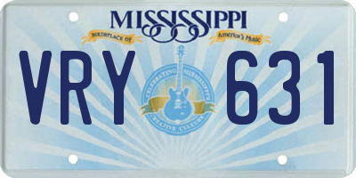 MS license plate VRY631