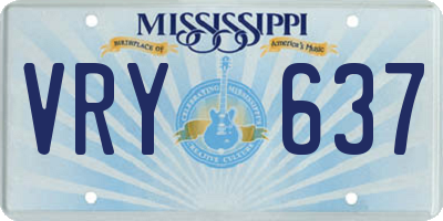 MS license plate VRY637