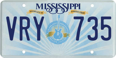 MS license plate VRY735