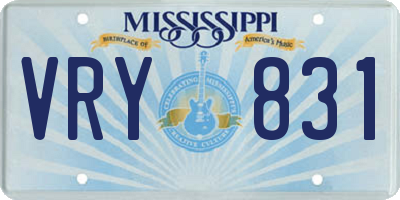 MS license plate VRY831