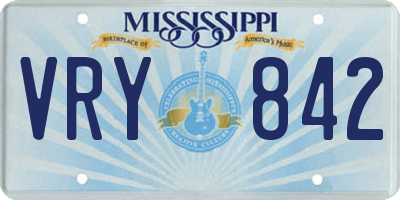 MS license plate VRY842