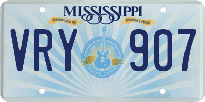 MS license plate VRY907