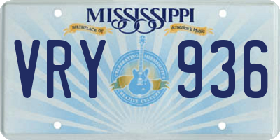 MS license plate VRY936