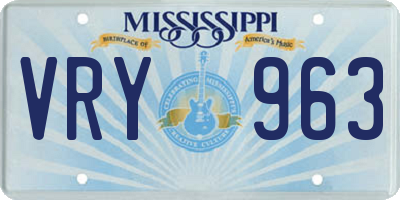 MS license plate VRY963
