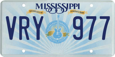 MS license plate VRY977
