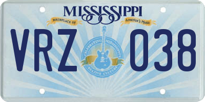MS license plate VRZ038