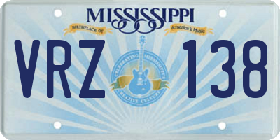 MS license plate VRZ138