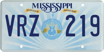 MS license plate VRZ219