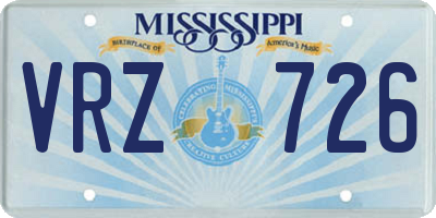 MS license plate VRZ726