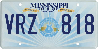 MS license plate VRZ818