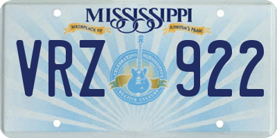MS license plate VRZ922