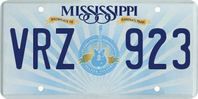 MS license plate VRZ923