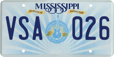 MS license plate VSA026
