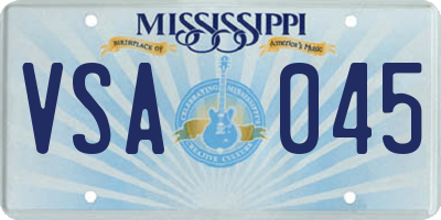 MS license plate VSA045