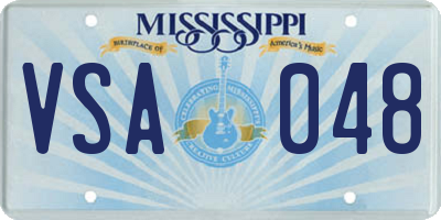 MS license plate VSA048