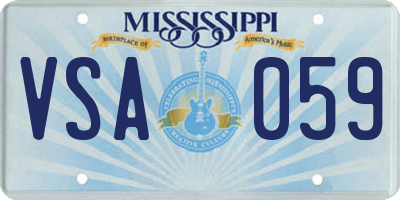 MS license plate VSA059