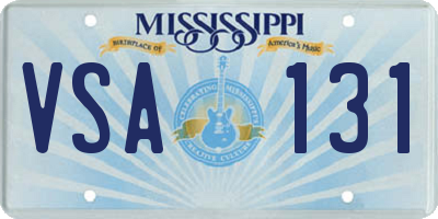 MS license plate VSA131