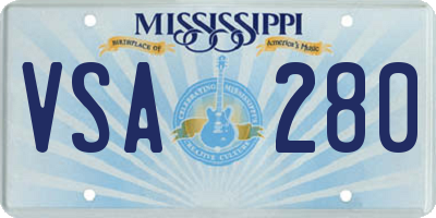 MS license plate VSA280