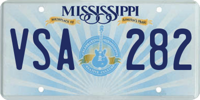 MS license plate VSA282