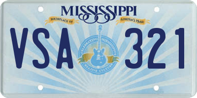MS license plate VSA321