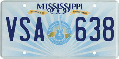 MS license plate VSA638