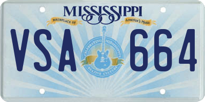 MS license plate VSA664