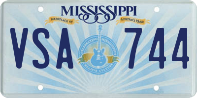 MS license plate VSA744