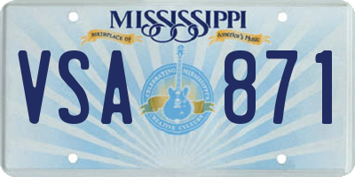 MS license plate VSA871