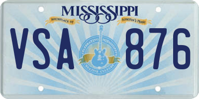 MS license plate VSA876