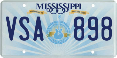 MS license plate VSA898