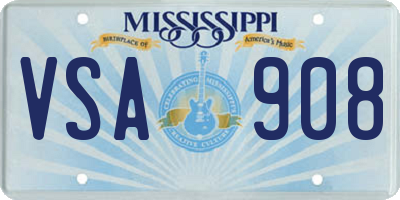 MS license plate VSA908